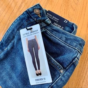 Forever 21 Retro Skinny High Waisted Stretch Jeans